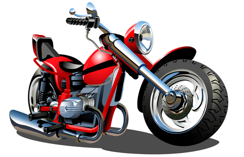 Vinilos Infantiles: Moto Harley roja y negra