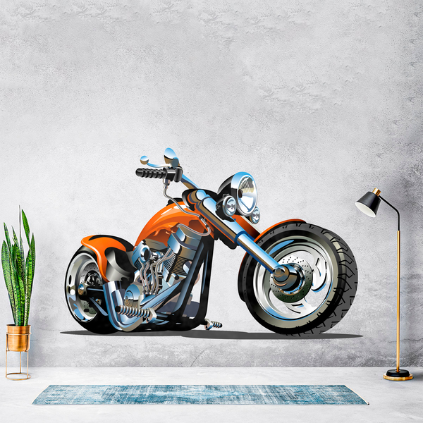 Vinilos Infantiles: Moto Harley Naranja