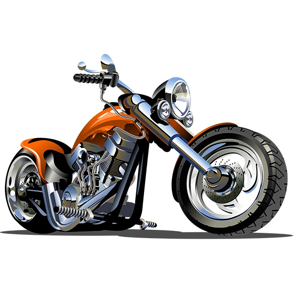 Vinilos Infantiles: Moto Harley Naranja