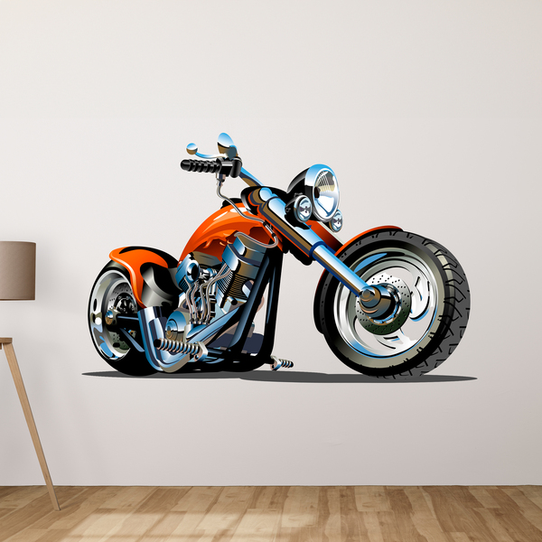 Vinilos Infantiles: Moto Chopper Naranja