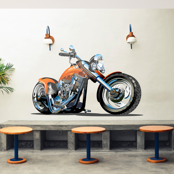 Vinilos Infantiles: Moto Chopper Naranja