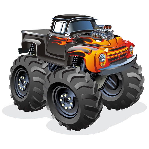 Vinilos Infantiles: Monster Truck ranchera fuego