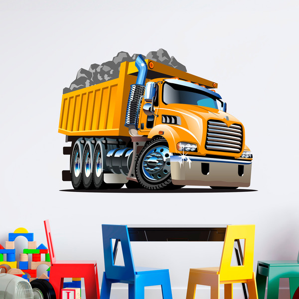 Vinilos Infantiles: Camión de obras cargado