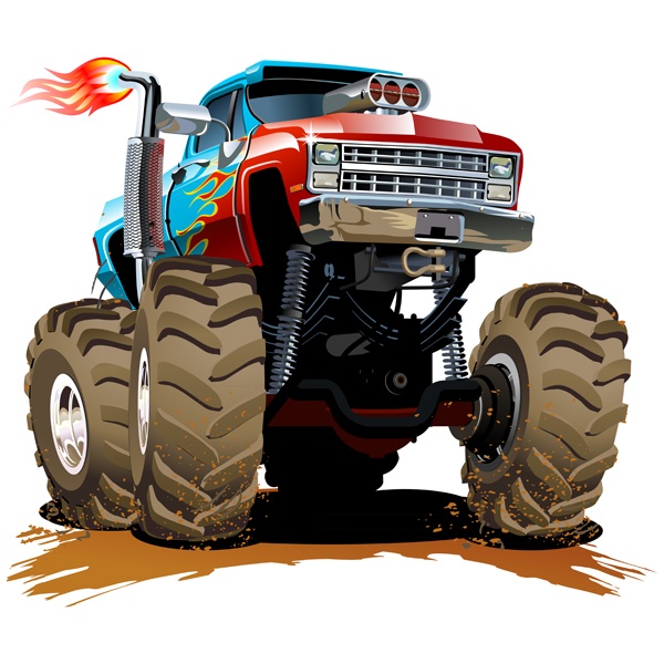 Vinilos Infantiles: Monster Truck azul y rojo