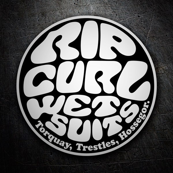 Pegatinas: Rip Curl Wet Suits Blanco y Negro