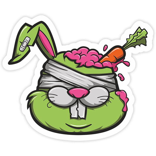 Pegatinas: Conejo zombie