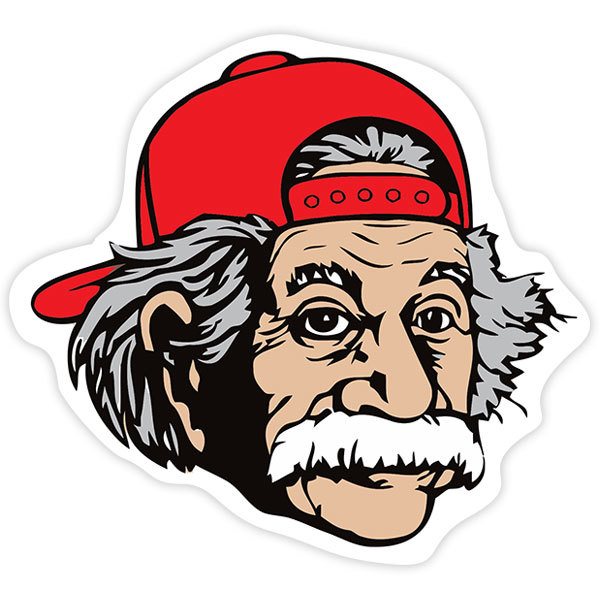 Pegatinas: Albert Einstein con gorra