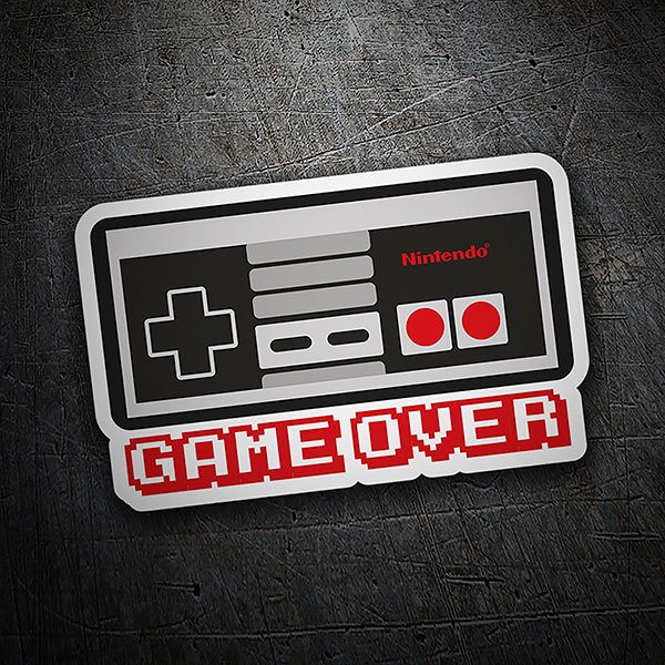 Pegatinas: Game Over mando Nintendo