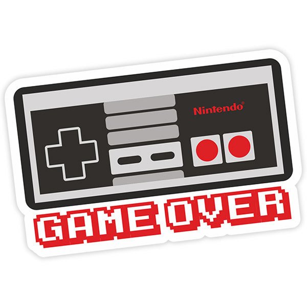 Pegatinas: Game Over mando Nintendo
