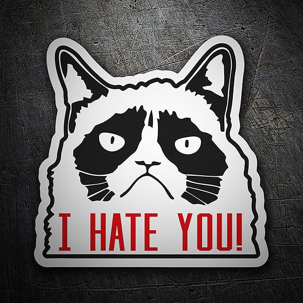 Pegatinas: Gato I hate you