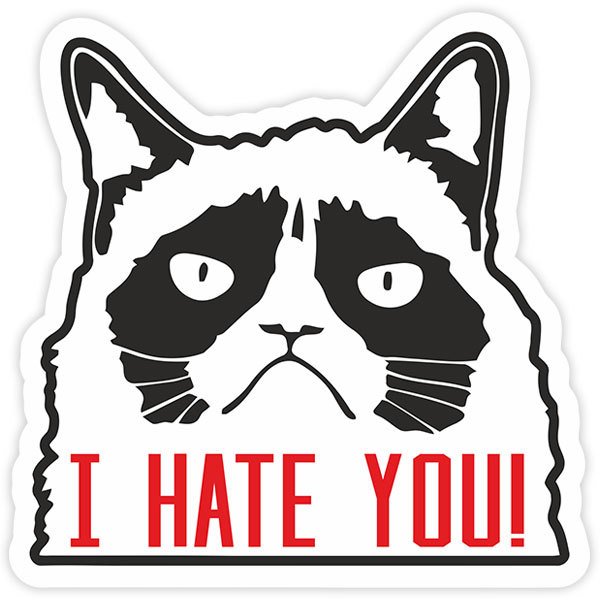 Pegatinas: Gato I hate you