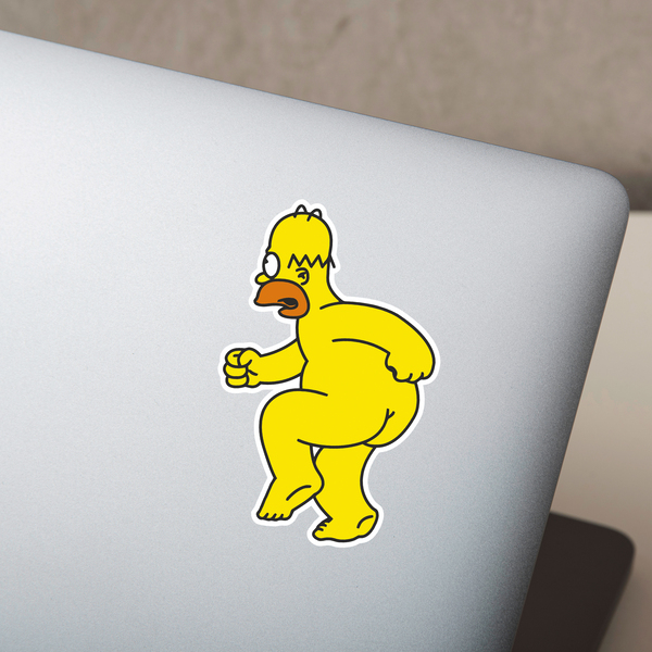 Pegatinas: Homer Simpson corre desnudo
