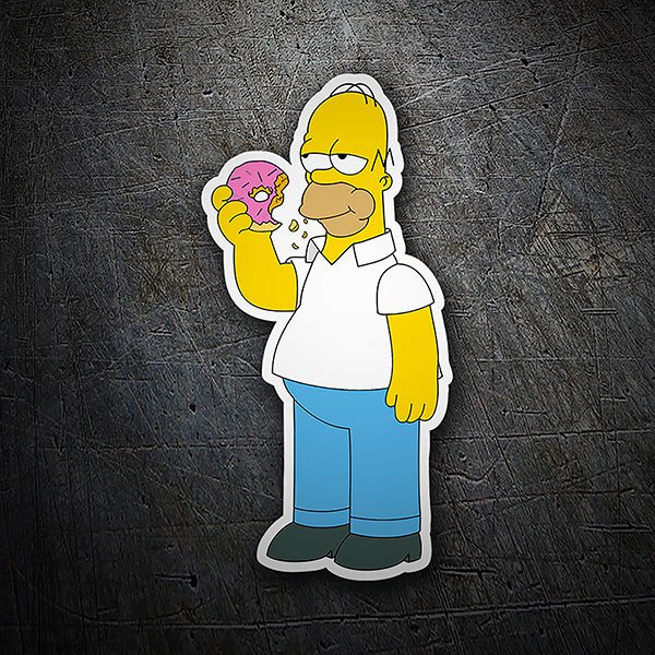 Pegatinas: Homer Simpson comiendo donuts 1