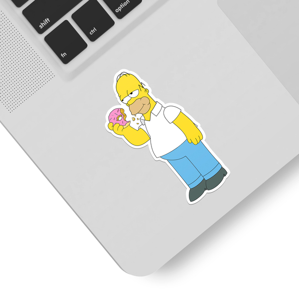 Pegatinas: Homer Simpson comiendo donuts