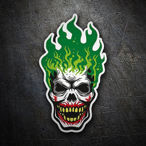 Pegatinas: Calavera del Joker ardiendo