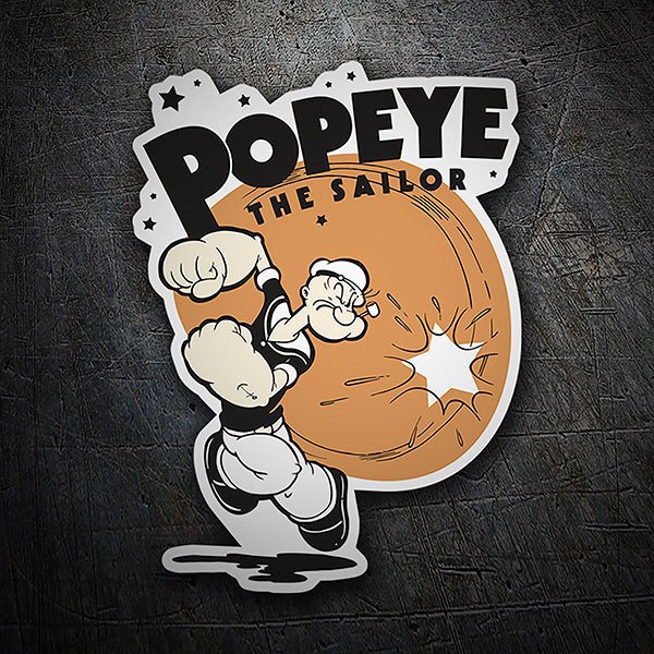 Pegatinas: Popeye dando puñetazos