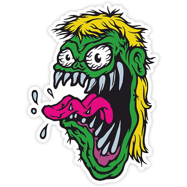 Pegatinas: Terrorífico canibal verde