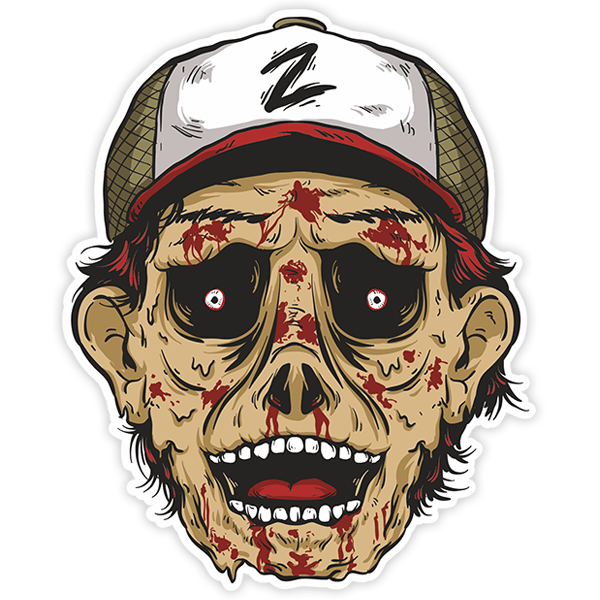 Pegatinas: Zombie con gorra