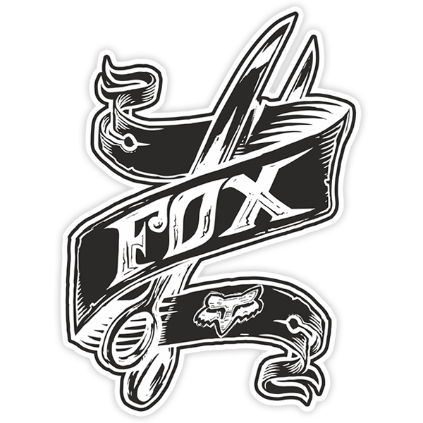 Pegatinas: Fox Racing tattoo con tijeras