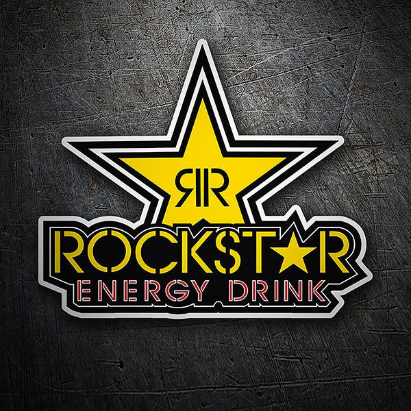 Pegatinas: Gold Rockstar energy drink