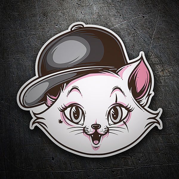 Pegatinas: Gata con gorra