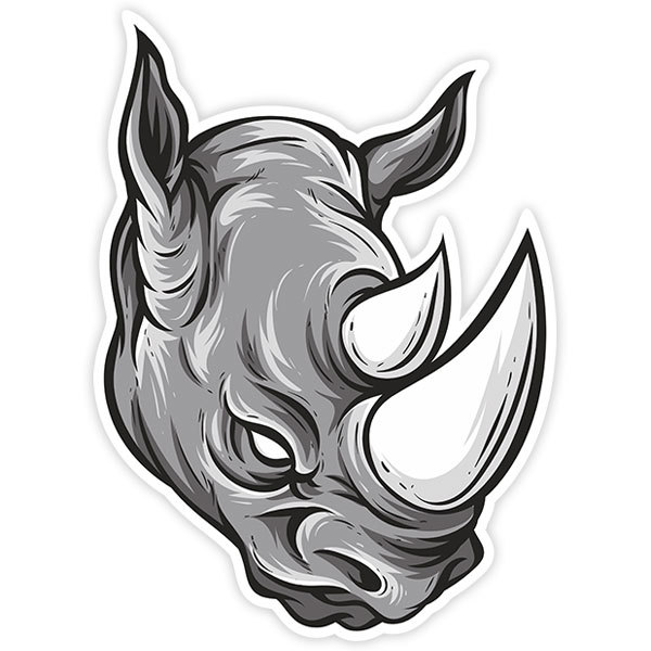 Pegatinas: Cabeza de rinoceronte