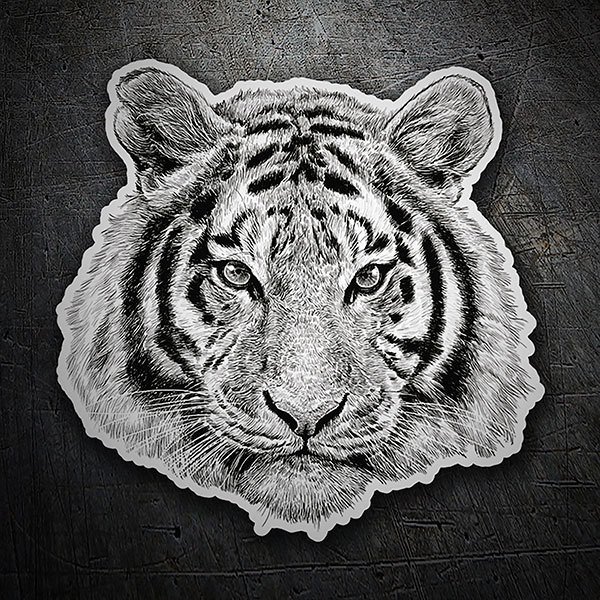 Pegatinas: Cabeza de tigre blanco
