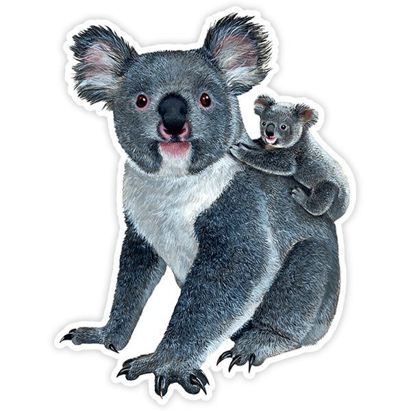 Pegatinas: Koala con cría