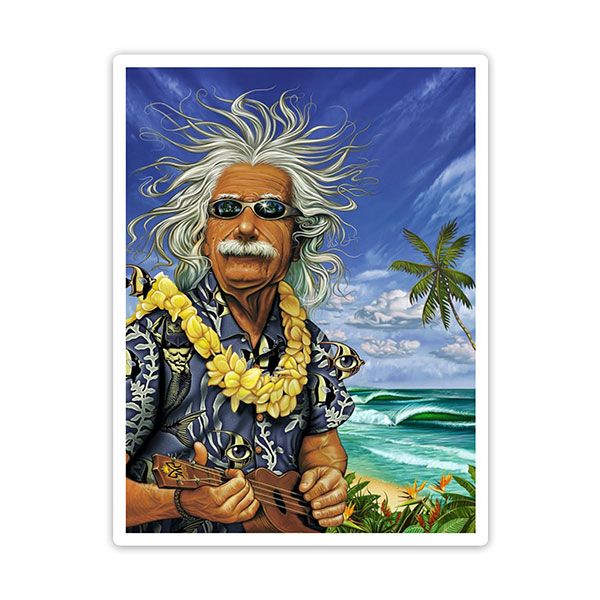 Pegatinas: Einstein en la Playa