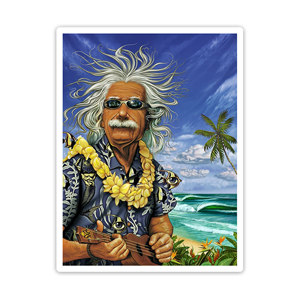 Pegatinas: Einstein en la Playa 0