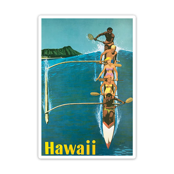 Pegatinas: Surfeando en Hawai