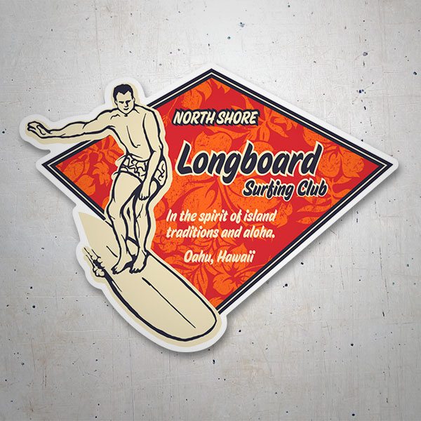Pegatinas: Longboard Surfing Club Hawaii