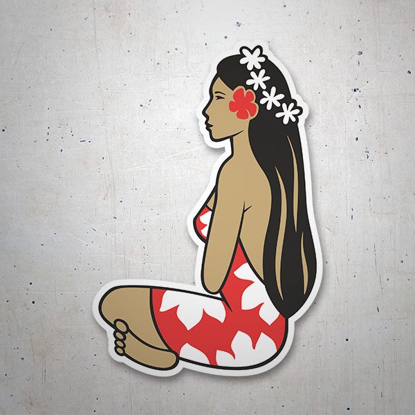 Pegatinas: Chica Hinano Tahiti Hawai