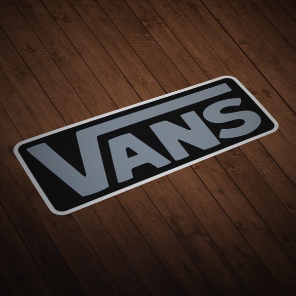 Pegatinas: Vans gris sobre negro