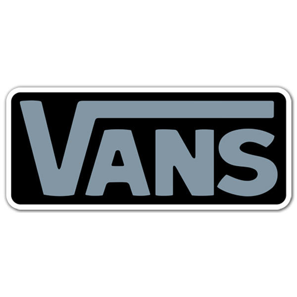 Pegatinas: Vans gris sobre negro
