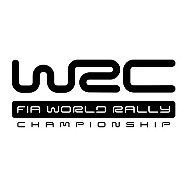 Pegatinas: Logo WRC en Grande con Texto FIA WORLD RALLY CHAMP