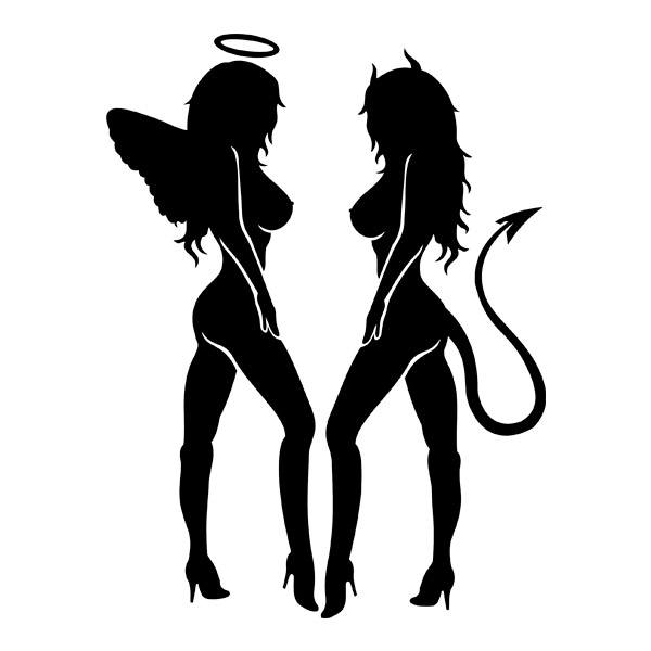 Pegatinas: Ángel y Demonio Sexy