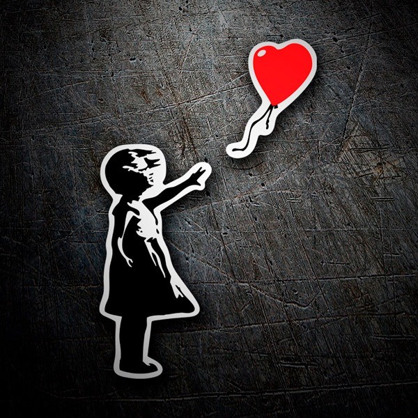 Pegatinas: Banksy Niña Globo