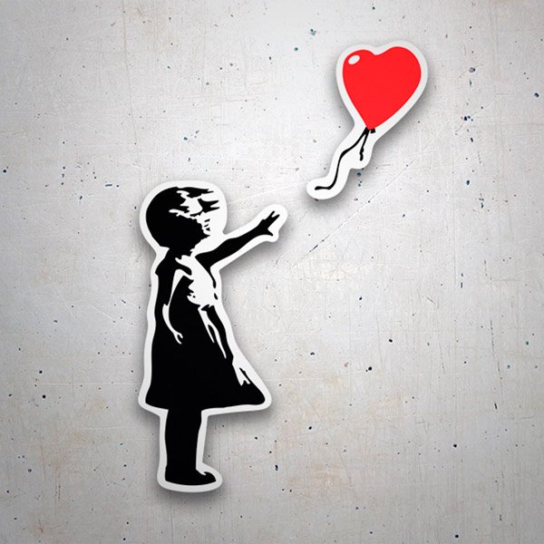 Pegatinas: Banksy Niña Globo