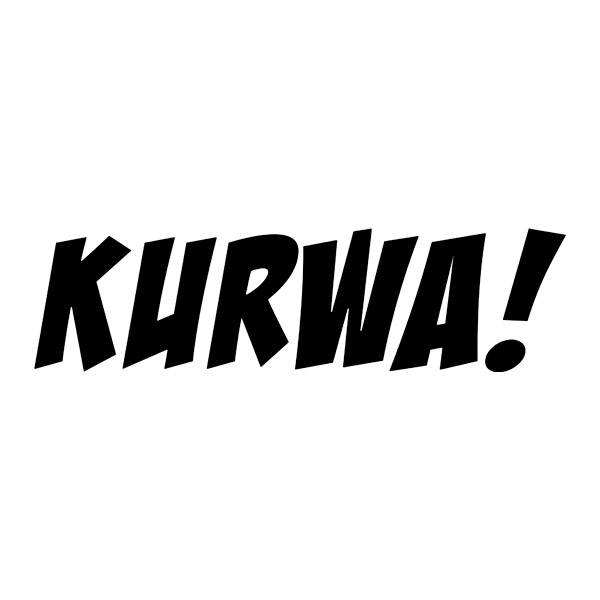 Pegatinas: Pegatina con texto Kurwa en estilo divertido
