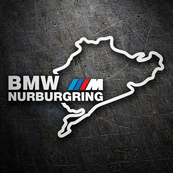 Pegatinas: Contorno Circuito N&uuml;rburgring con Texto BMW NURBUR