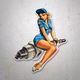 Pegatinas: Chica Mecánica 3