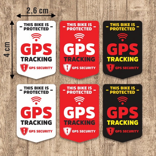 Pegatinas: Set 6X Seguridad por GPS de bici