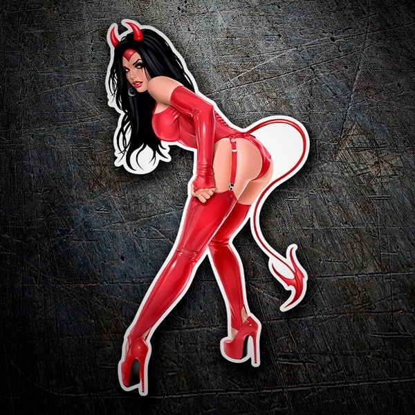 Pegatinas: Chica Pin Up diabla