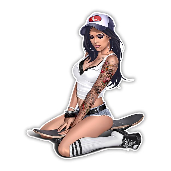 Pegatinas: Chica Pin Up skate