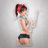 Pegatinas: Chica Pin Up mecánica 3
