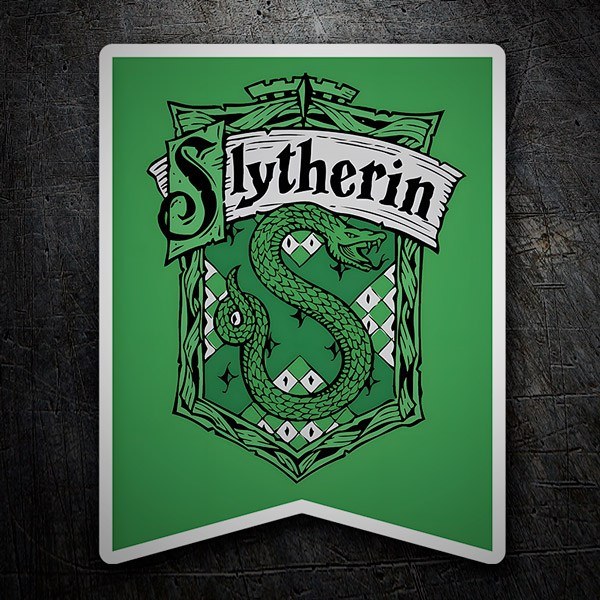 Pegatinas: Emblema Slytherin en Escudo Triangular