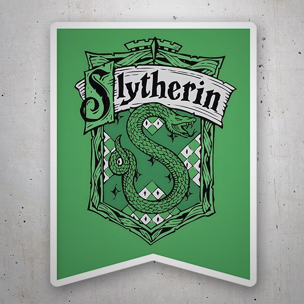 Pegatinas: Emblema Slytherin en Escudo Triangular