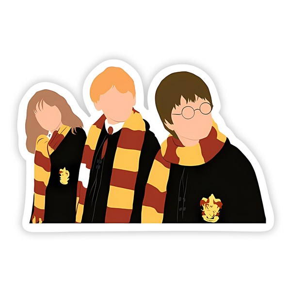 Pegatina Harry, Hermione y Ron en Hogwarts