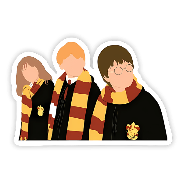 Pegatinas: Harry, Hermione y Ron en Hogwarts